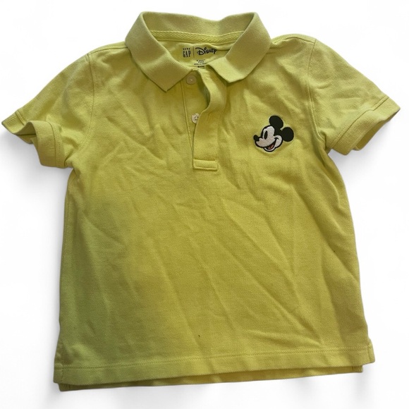 Disney Gap Kids Collab Mickey Mouse Polo Yellow 4 Years - Picture 1 of 7